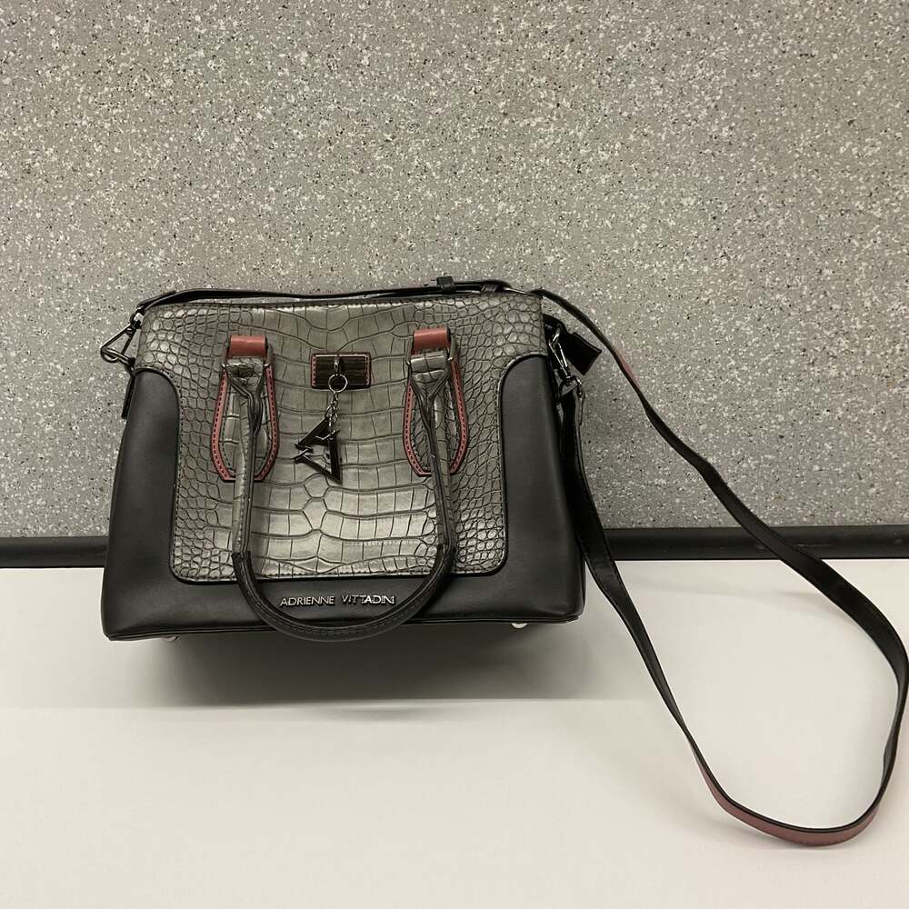 Adrienne Vittadini Faux Crocodile & Leather Satchel / Crossbody Bag